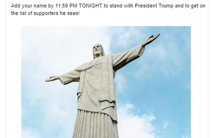 Trump coloca o Cristo Redentor na campanha