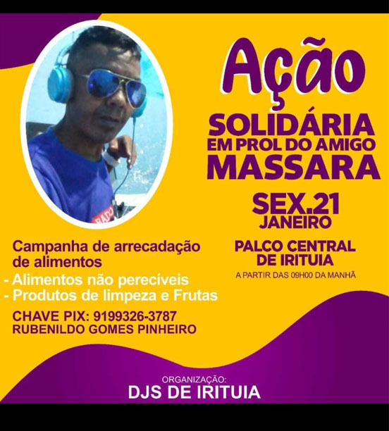 Solidariedade – Imprensa falada e escrita se movimenta pra ajudar o radialista e Dj Massara hospitalizado