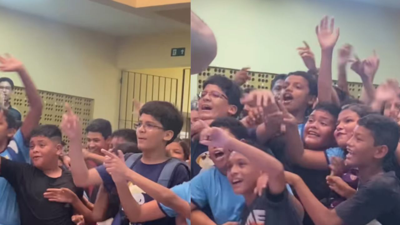 Vídeo: alunos deliram com “marcante” em escola de Belém